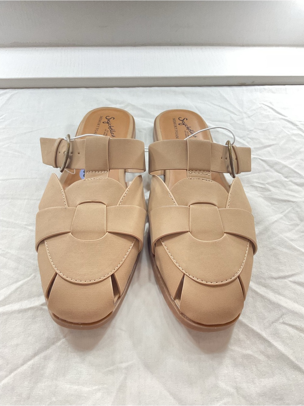 Seychelles Tan Fisherman Slip-on Flats Boho Minimalist Summer Mules Sandals